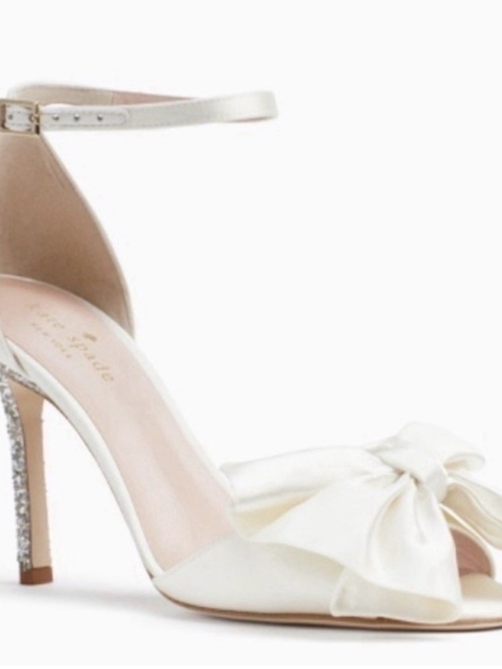 Kate spade iveene Elegant Cream Bow Ankle-Strap Heels